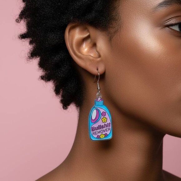 Bullshit Remover Earrings | Cute Funny Statement Jewelry - Picture 2 of 4